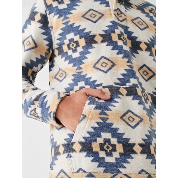 Faherty Men's DGF Knit Pacific Hoodie Aztec Southwestern Long Sleeve XL 283126 - Picture 4 of 8
